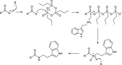 A sustainable protocol for the synthesis of N-acyl tryptamines, a class of potential gut microbiota-derived endocannabinoid-like mediators